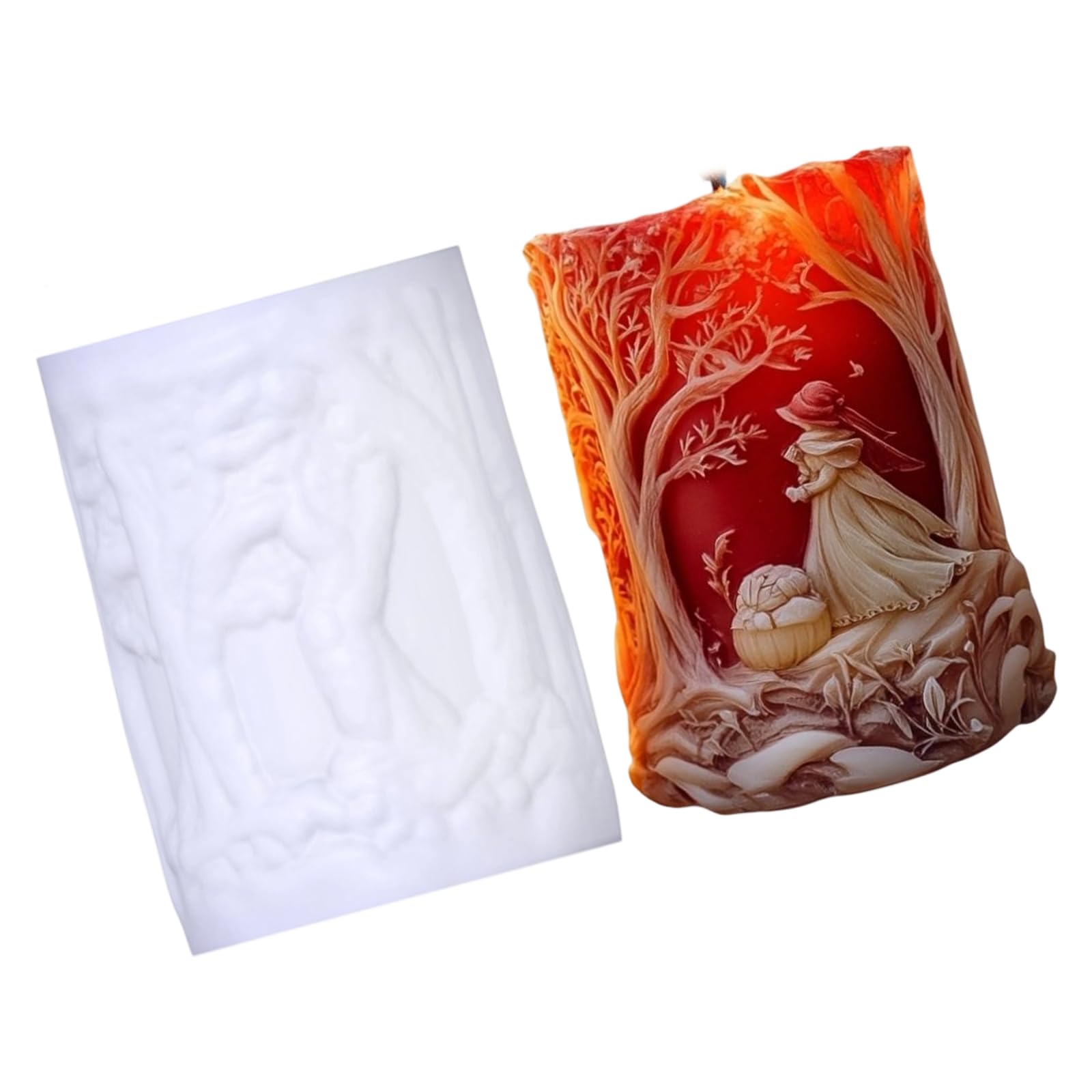 Zxfdsfdbnm Maiden Carving Silicone Molds Cylindrical Silicone Molds for Soap Chocolate Making Epoxy Resin High Temperature Elastomer Cast