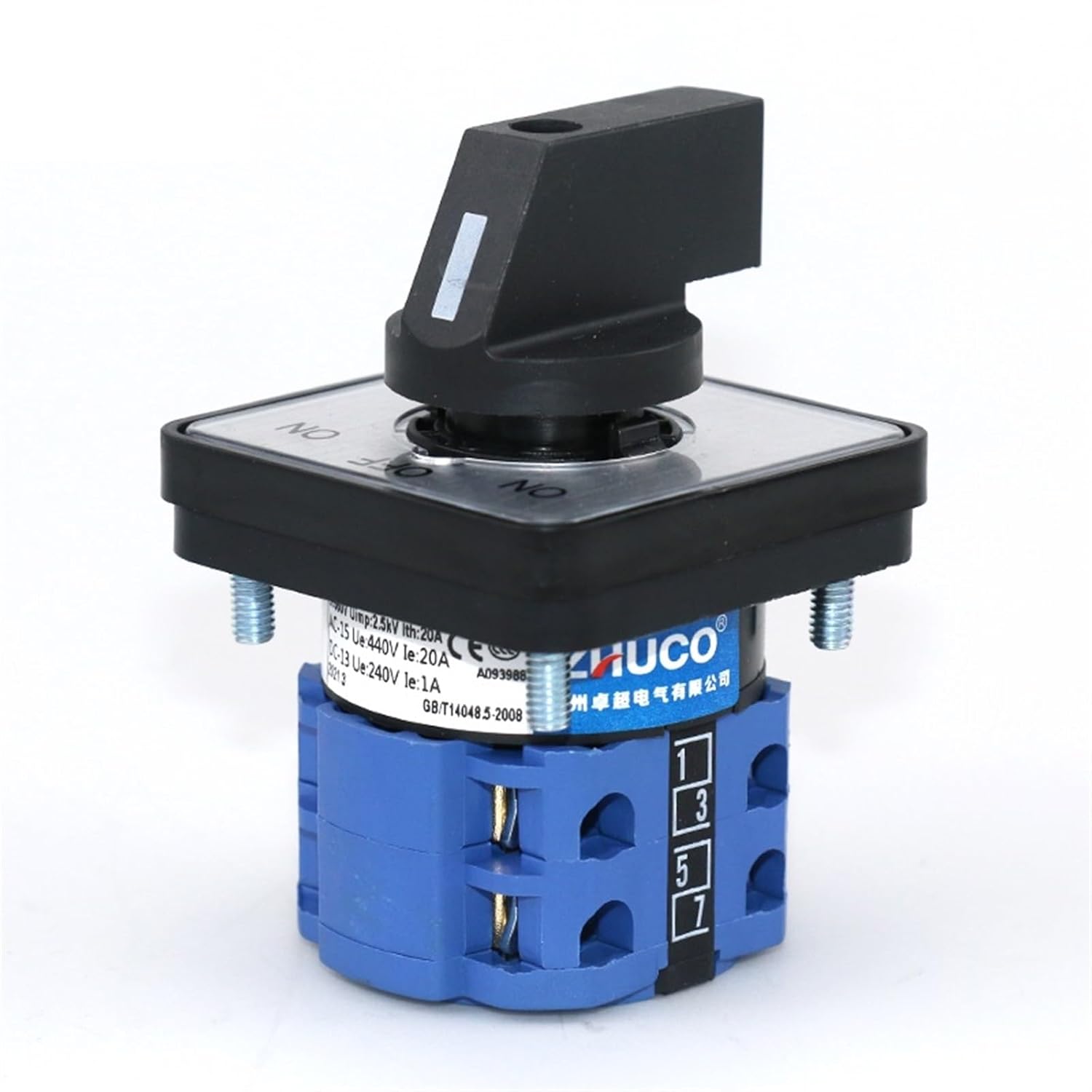 SZW26/LW26-20 20A ON Off ON Two Phase Three Position 64X64 48X48 Mm Panel Silver Contact Transfer Changeover Cam Switch(D202.2 ON Off ON 48)
