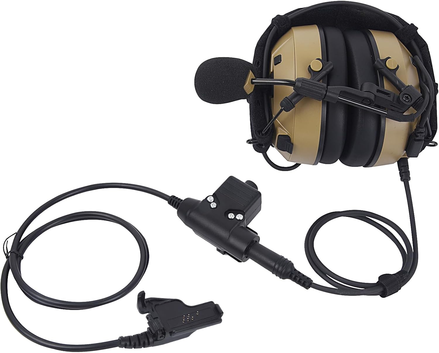 NRR 26dB Noise Cancelling Military Airsoft Communication Headphones Tactical Headset with U94 Ptt Boom Mic for Motorola Radio xts1500 xts2500 xts3000 xts5000 xts5000r ht1000 (NATO US Wired)