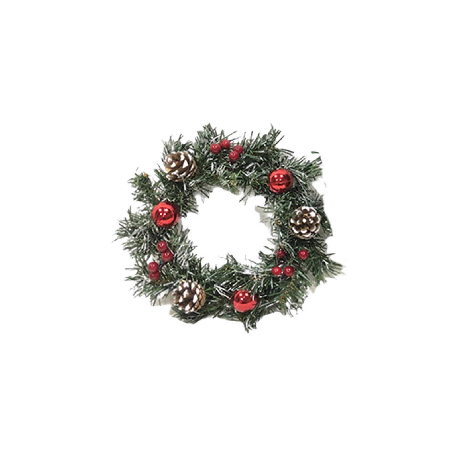 Kalttoy Christmas Wreath with Pinecone Front Door Wreath Wall Hanging Ornament for Holiday Decoration Christmas