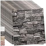 WAPANE 3D Brick Peel and Stick Wallpaper, 3D Wall Panels Self Adhesive, Removable Wallpaper Waterproof PE Foam Paintable,for Bedroom/Living Room/Kitchen and Home Decoration (10 Pack, Rock Black)