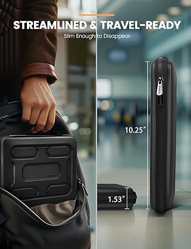 Vista 71 de DOMISO Funda para laptop de 17 pulgadas con asa, bolsa de computadora a prueba de golpes, funda protectora de EVA impermeable para MSI GS73VR Negro