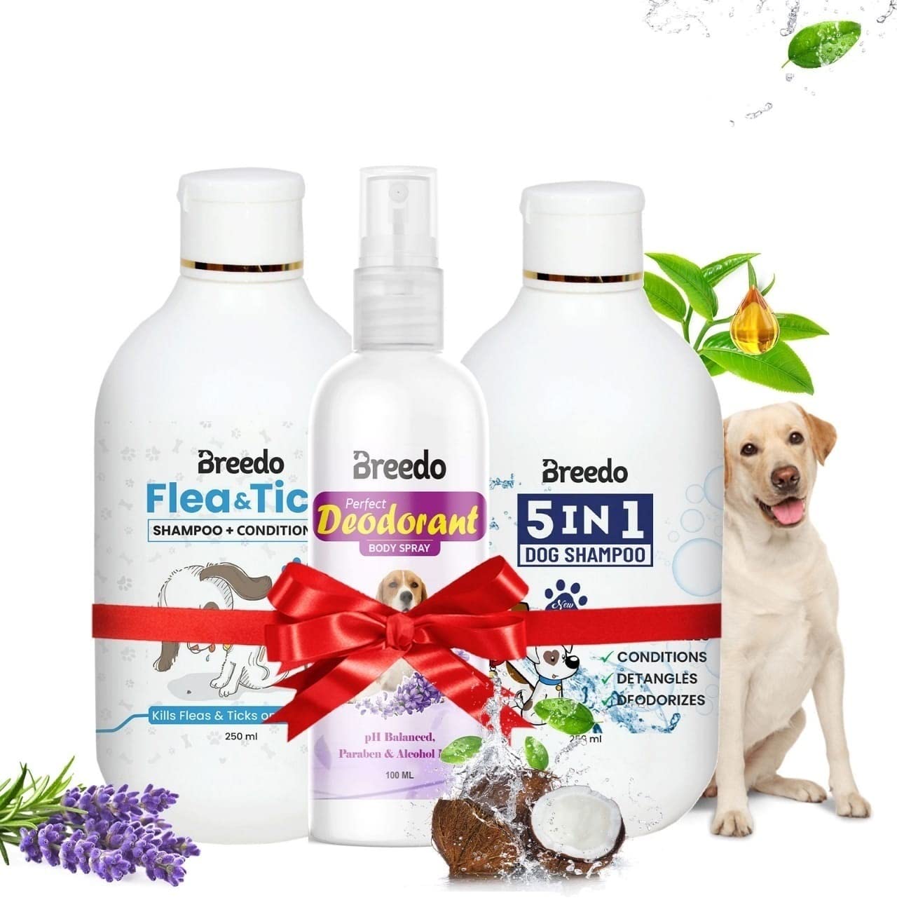 Breedo (Combo of 3) Dog Flea and Tick Shampoo +5 in 1 Shampoo(500 ml)+ 100 ml Perfect Dog Body Deodorizer Spray Natural Itch Relief Dog Shampoo for Labrador, German Shepherd, Golden Retriever (B0B466VMMD) Amazon Price History, Amazon Price Tracker