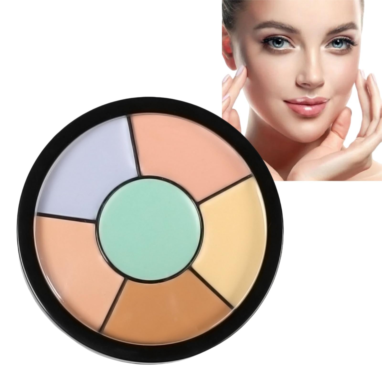 6-in-1 Face Palette - Full Coverage, Creamy Blendable Colour Correcting Makeup for Blemish & Dark Circle