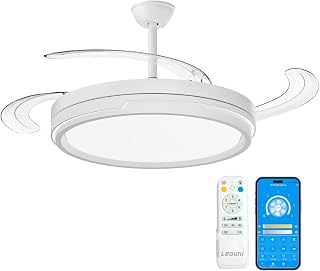LEDUNI ® Ventilador techo con luz 66W con Mando a Distancia + App