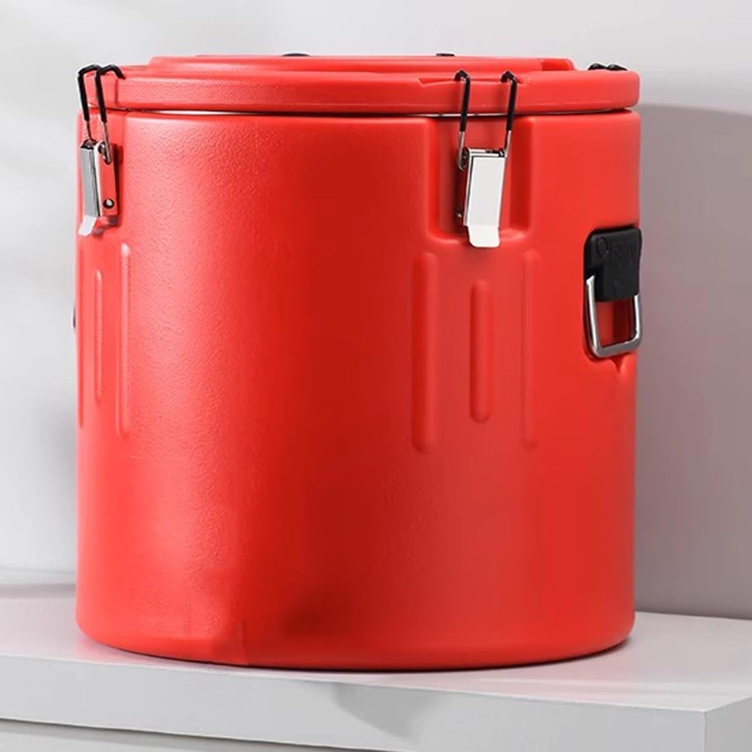 Contenitore Termico in Acciaio Inox per Bevande, Secchiello Isotermico con Rubinetto per Festa Famiglia caffè Self-Service, Colore Rosso 5 Litri, Rosso, 10L