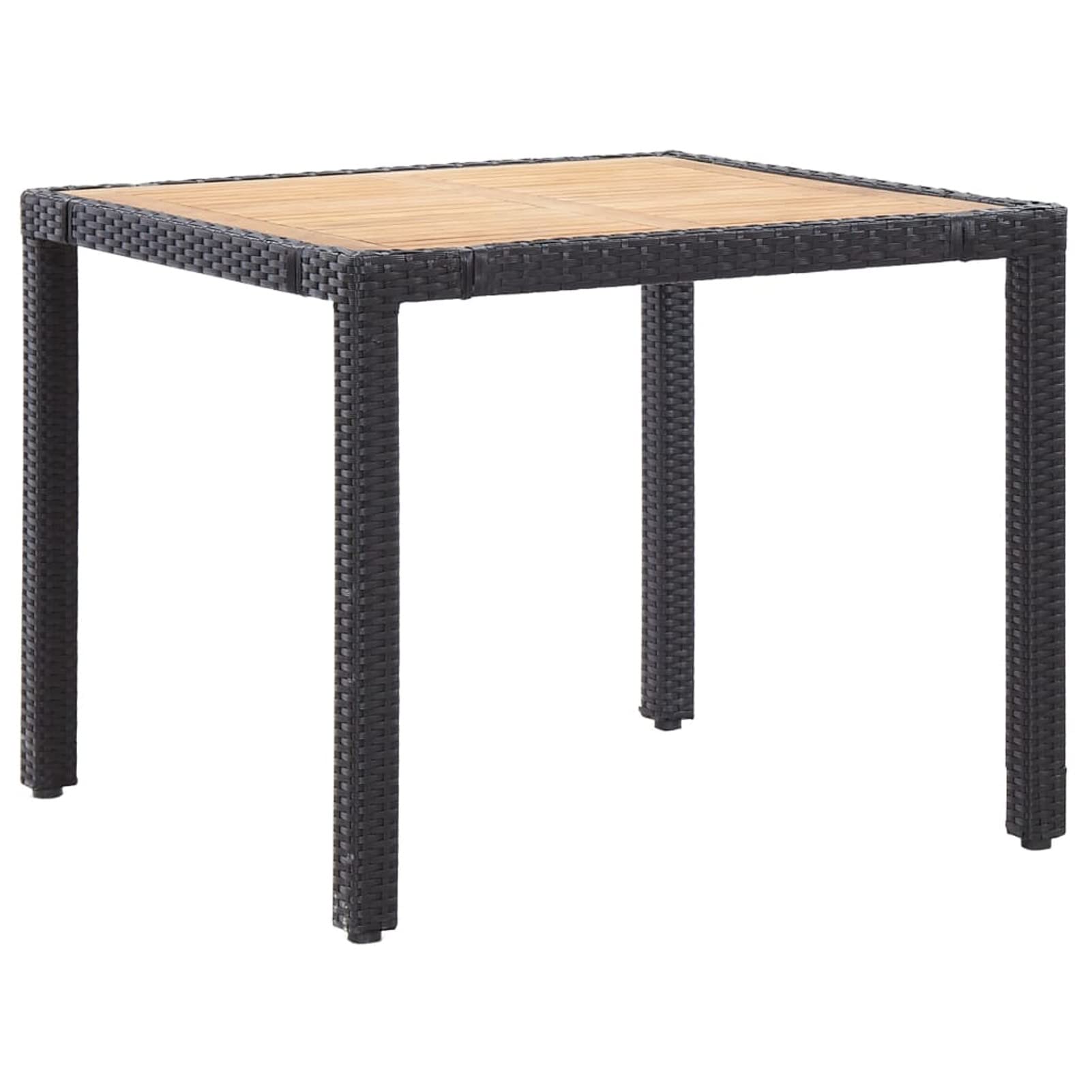 Homgoday Set de Comedor de jardín 5 pzas y Cojines ratán sintético Negro Conjunto de Comedor de Exterior Conjunto de Muebles de Jardín terraza Exterior Sillas y Mesa con Cojines incluidos