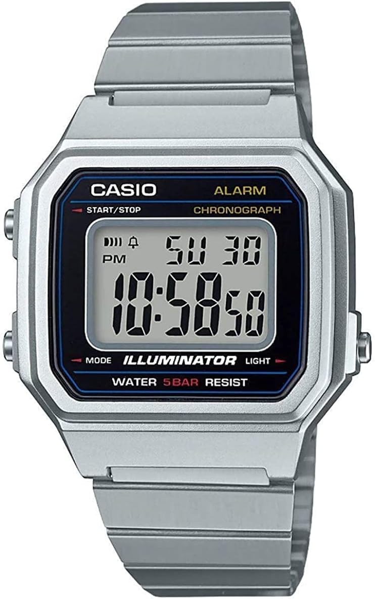 Casio Unisex Watch - B650WD-1ADF Grey Dial, Silver Band