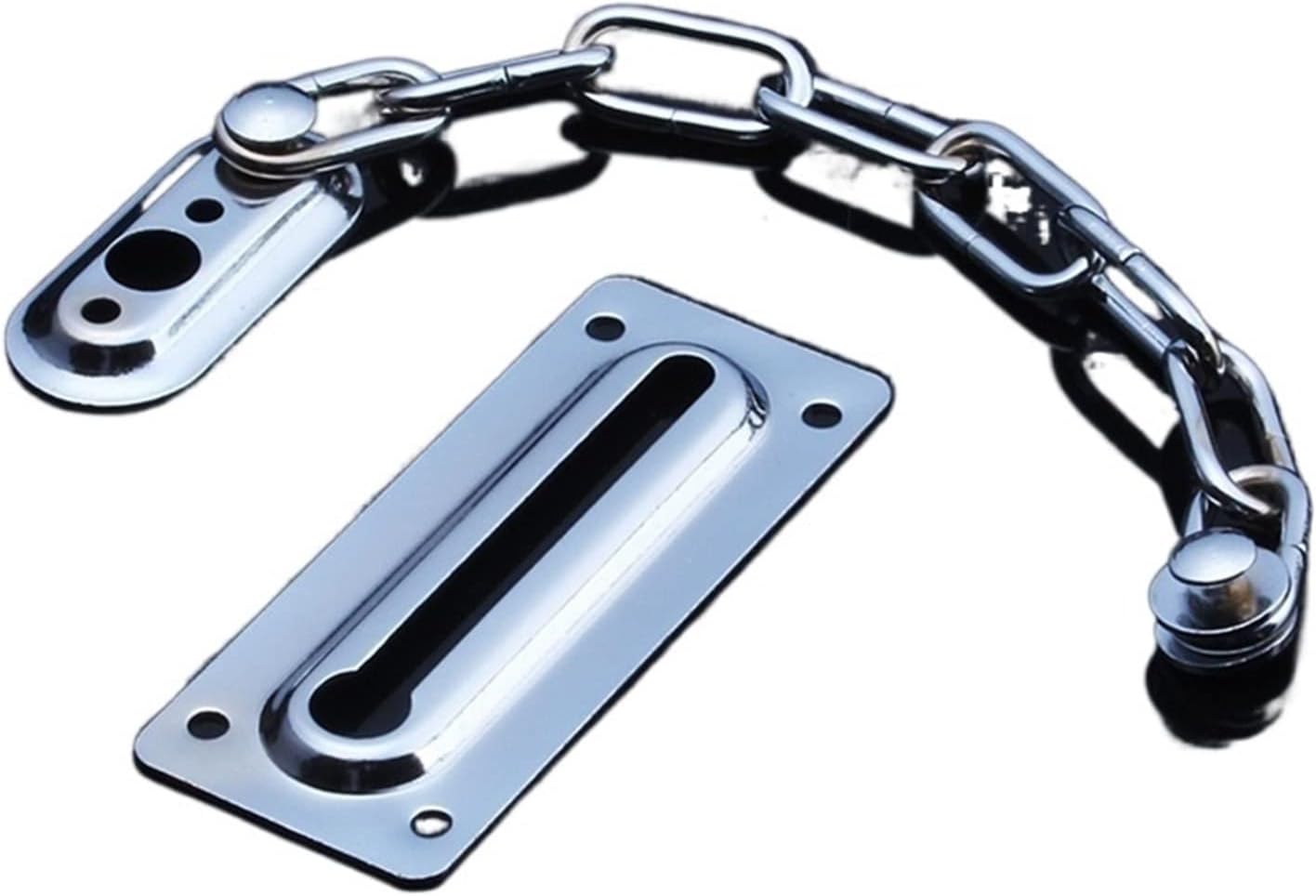 Sliding Door Lock Chrome Anti-Theft Bolt Safety Chain Hotel Office Security Restrictor Gate Cabinet Latches Decorative Hardware