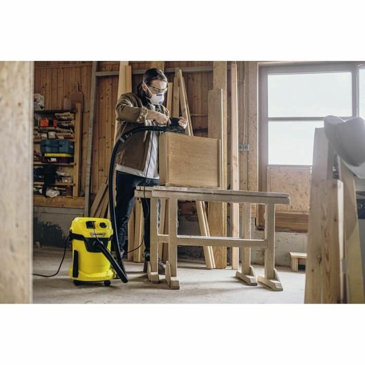 Nass- und Trockensauger KARCHER WD 3 P V-19/4/20 - Behälter aus Polypropylen 19 L - 1000 W (tragbare Steckdose)