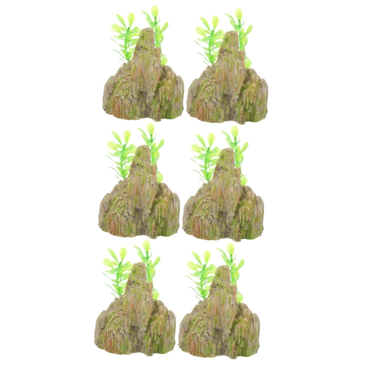 3 Set Decorazioni Rocciose Calcolo Ornamento Del Serbatoio Di Pesce Accessori Per Acquari Acquario Con Supporto Rockery in Resina Per Acquario Grotta Decorazione Acquario 2 Pezzi*3