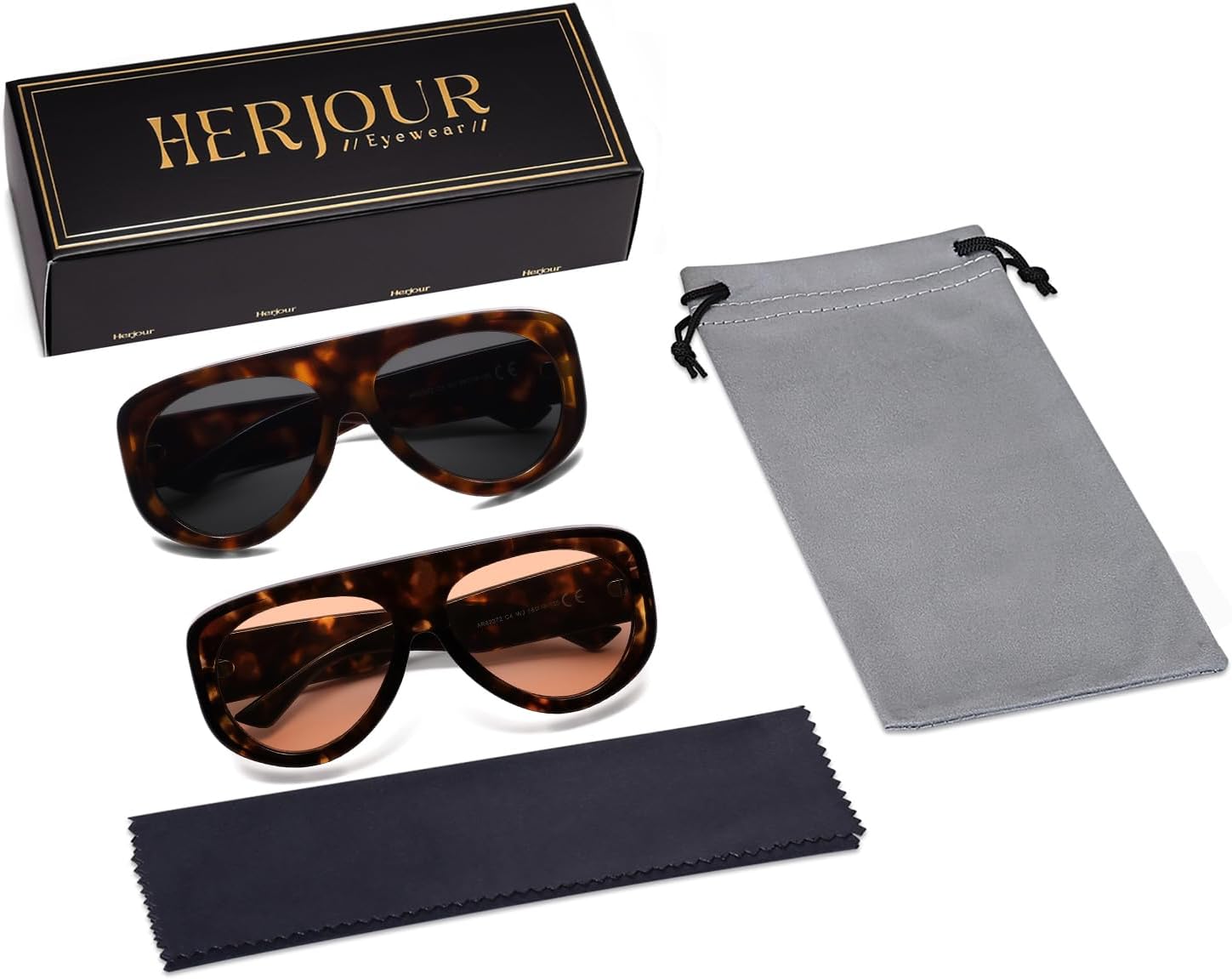 Trendy Aviator Sunglasses Womens Mens Retro 90s Rectangle Wrap Shades Oversized Style AR82372 - Image 5