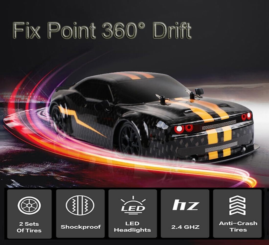 Skala 1/14 Rc High Speed Drift Car 4wd Z Reflektorami Led, Karoserią Przeciwwybuchową Z Pvc I Oponami Wyścigowymi Do Wyścigów Driftowych W Pomieszczeniach