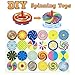 24 PCS Light Up Mini Spinning Tops LED Hand Spinners Toys with Colorful DIY Stickers Design Your Own - Novelty Bulk Stocking Stuffers Party Favors