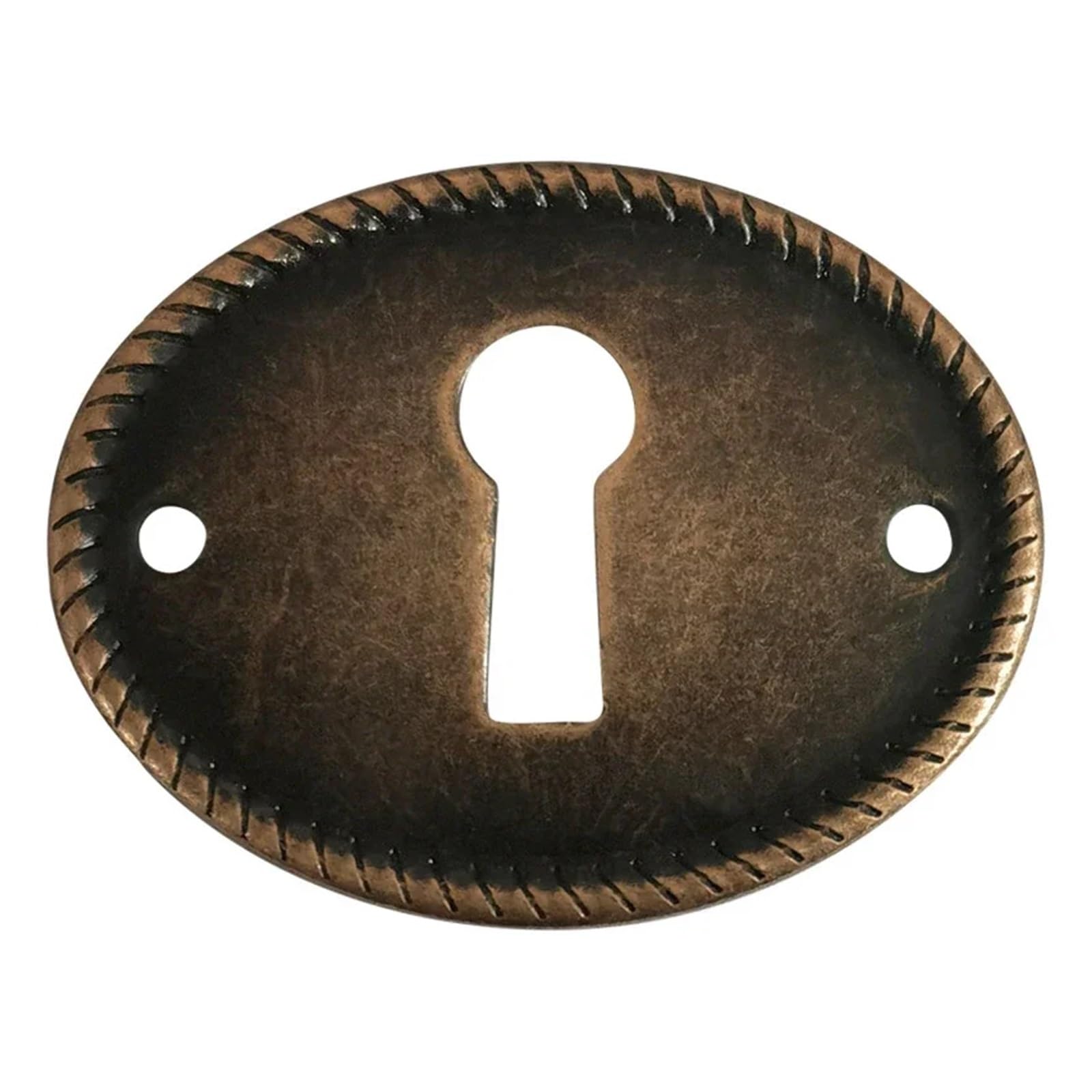 Usohjz Antique Bronze 4Pcs Vintage Keyhole Cover Antique Brass Plate Oval Insert Furniture Key Escutcheons Protector Locks Diy Jewelry(Antique Bronze)