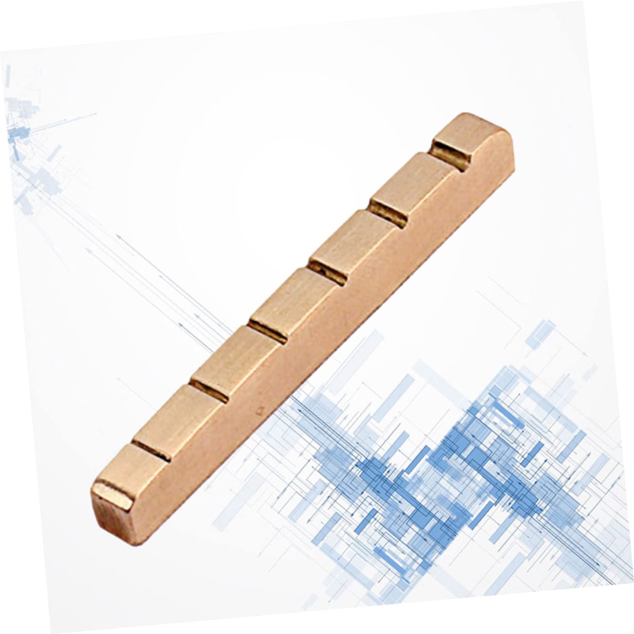 Toddmomy Slotted Brass Guitar Nut for String Instruments Precision Fit Upgrade Your Guitar Parts Durable Accessory for Enhanced Tone and Performance