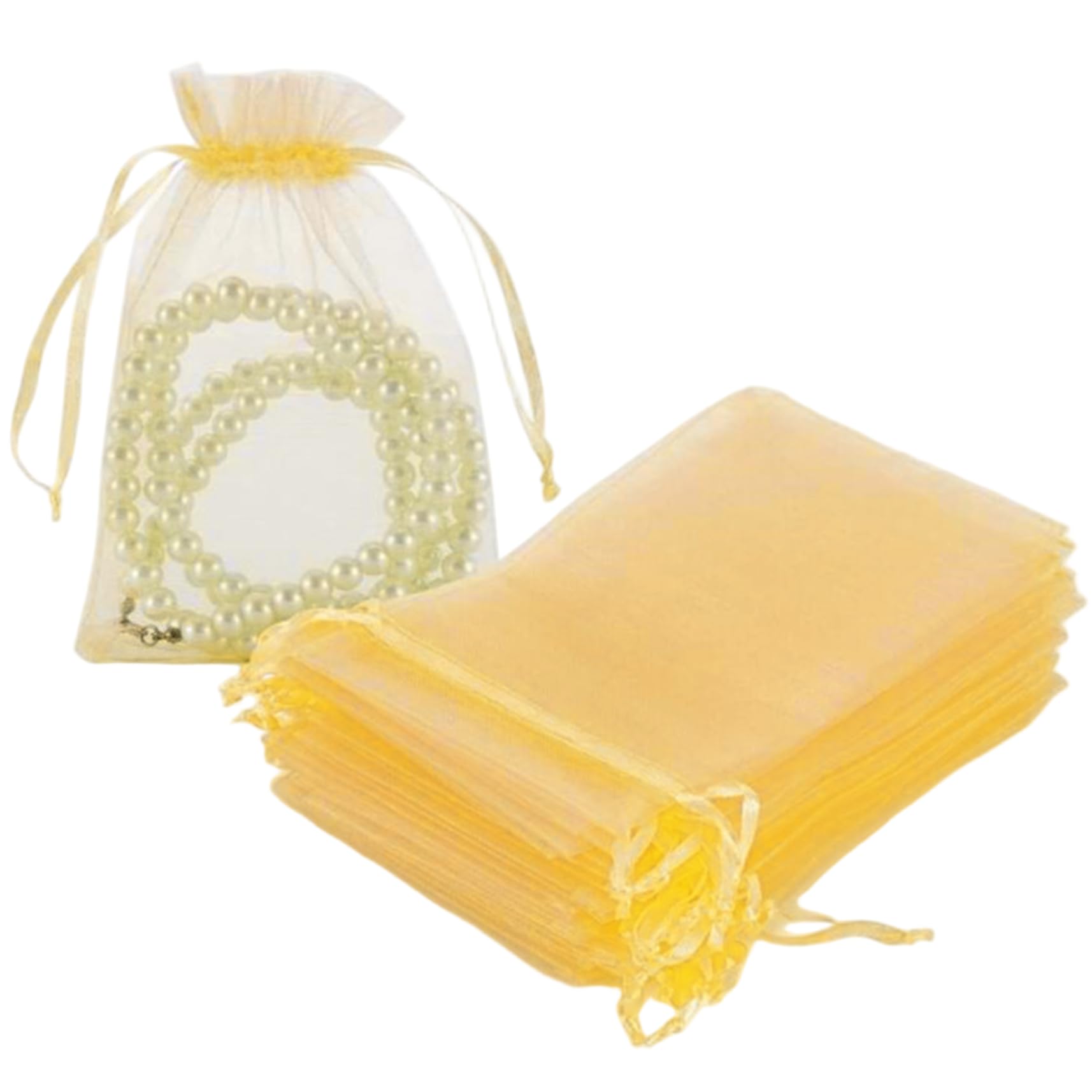 Bolsas de organza para Navidad detalles de boda y empaques de regalo dorados