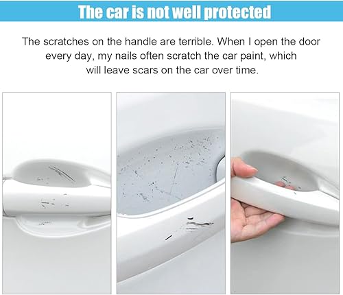 Miniatura 3 de 8 protectores contra arañazos para manija de puerta de automóvil, calcomanía de fibra de carbono para manija de puerta de automóvil, cubierta