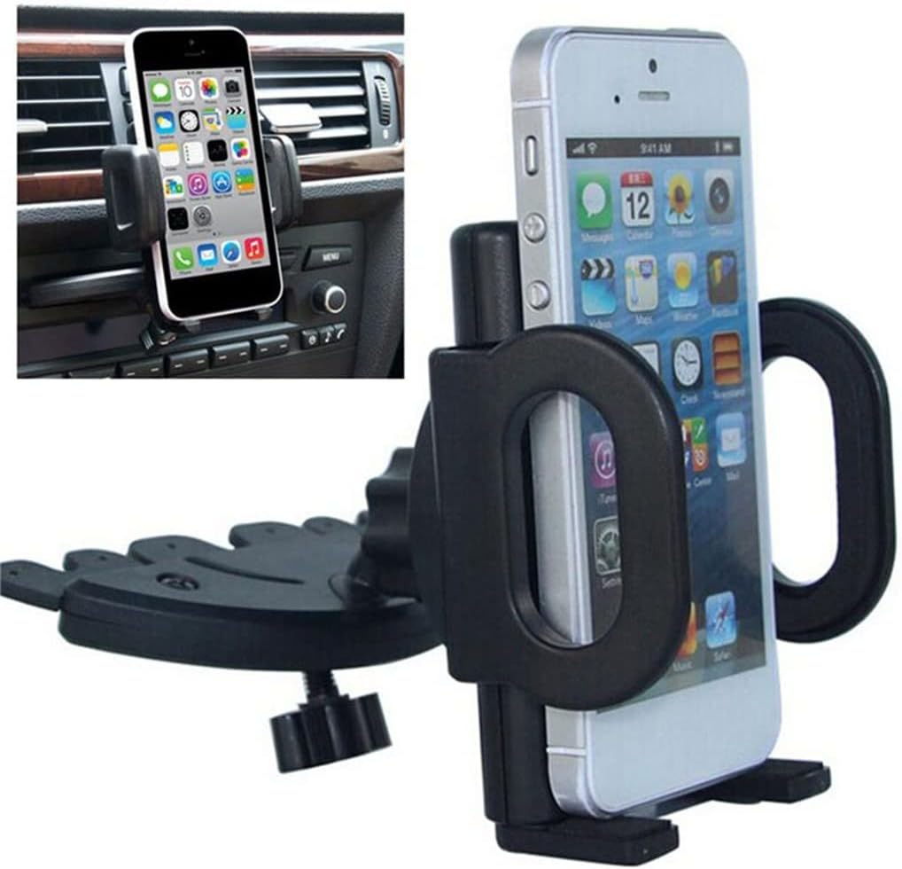 360 degree rotation universal car cd slot phone mount holder cradle
