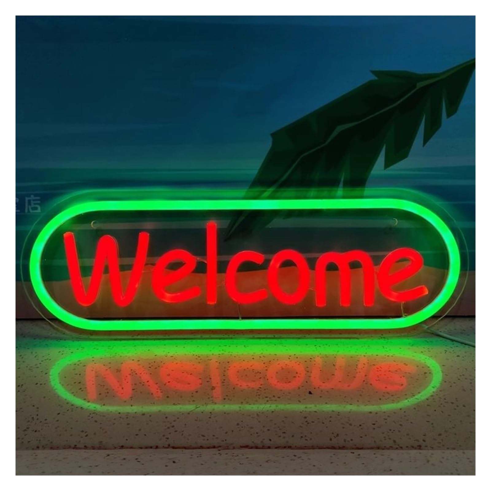 RONGCH Hanging Art Signs Welcome Neon Sign for Home Store Bar Restaurant Pub Cafe Salon Game Room Business Decoration 48x16cm