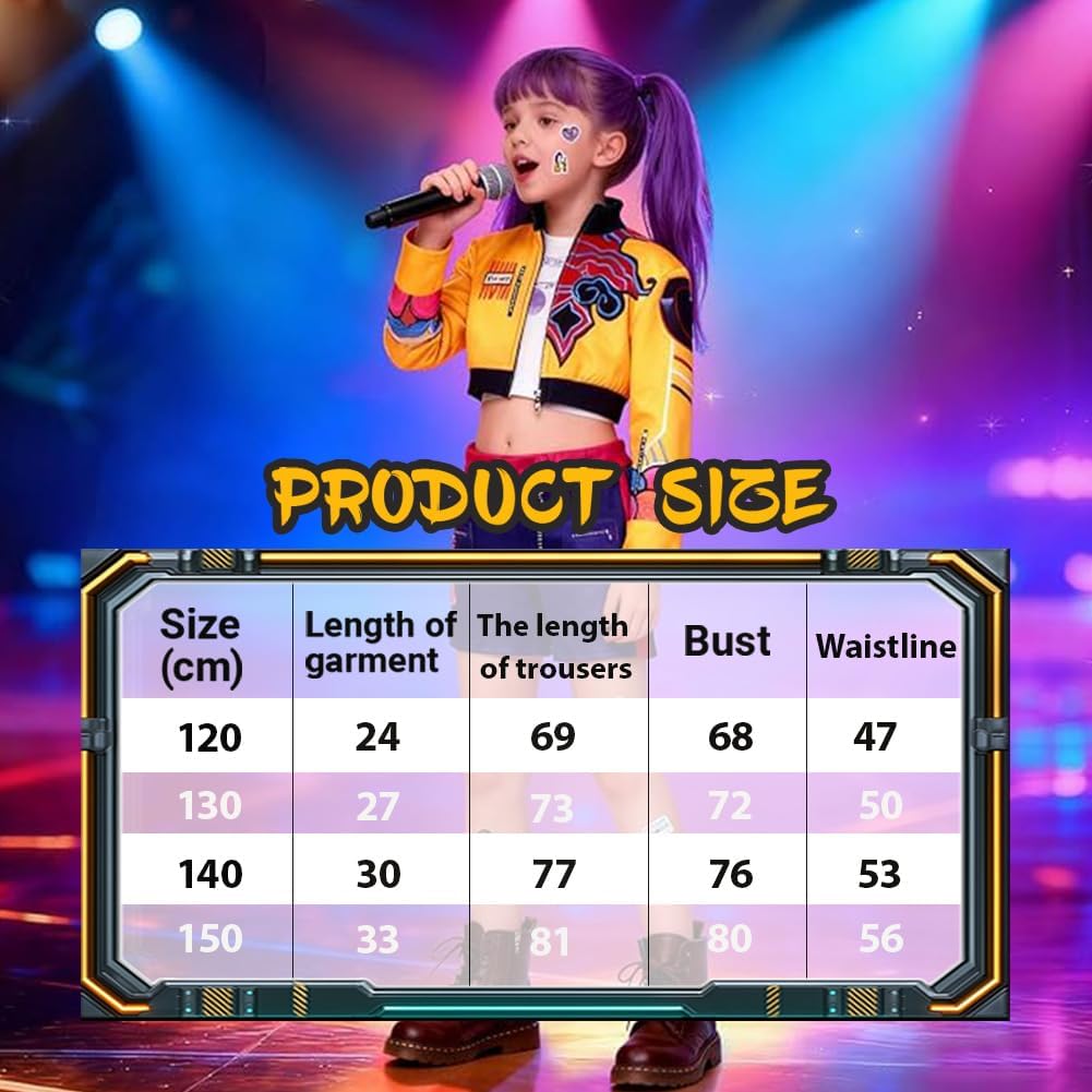 Demon Hunters Cosplay Costume with Vest, Jacket, Skirt, Korean Pop, Birthday Carnival Theme Party Cosplay