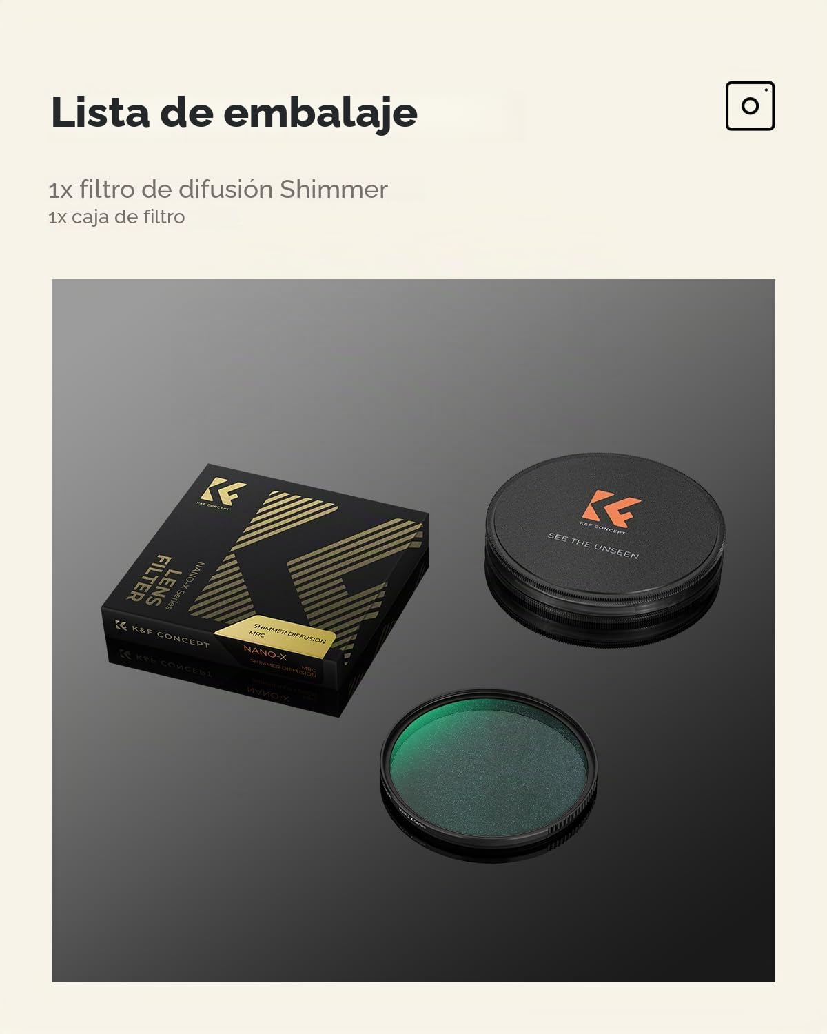 K&F CONCEPT Nano-Xcel 77MM Shimmer Diffusion Filtro, Filtro de Efecto para Anadir Brillo Suave de Vidrio Óptico con 28 Capas Nano Revestimiento