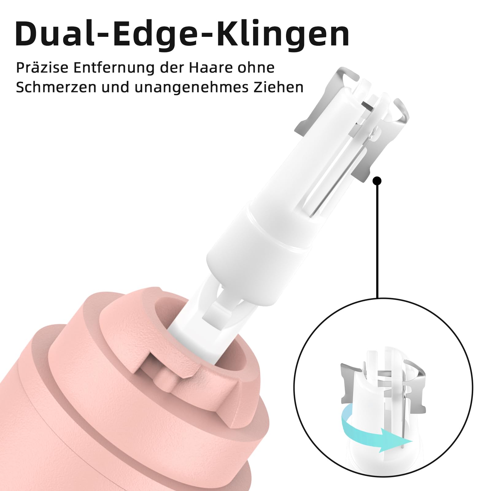 Nasenhaartrimmer, wiederaufladbare kabellose Ohr Augenbrauen Trimmen Werkzeug Dual-Edge-Klingen Rasierapparat einfache Reinigung mit Anzeigelampe für Mann Frau (Rosa)