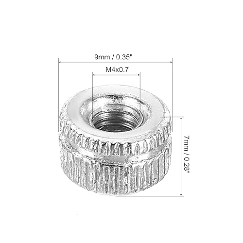 Miniatura 2 de PATIKIL Tuerca de tapa M4x0.7, paquete de 25 tuercas de bellota, tapa de perno de inserción de rosca hembra, accesorios de lámpara electroforética,