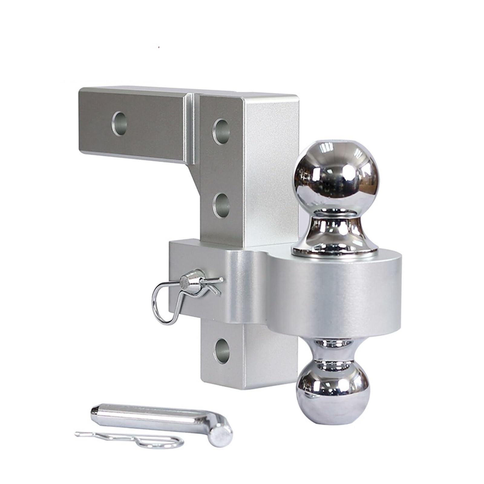 Anhängerkupplung, 4-stufig Verstellbarer 6-Zoll-Anhänr Aus Aluminium Mit Abschlepphaken, Doppelte Kulhalterung, 2-Zoll-Standardempfänrteile