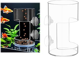Fish Feeder,Breeder Box for Fish Tank,Breeder Box for Aquarium,Food Vacation Feeder,Feeding Tray with Suction Cup,for Round Aquariums, Hollow Floating-Sinking & Shrimp Food Holders