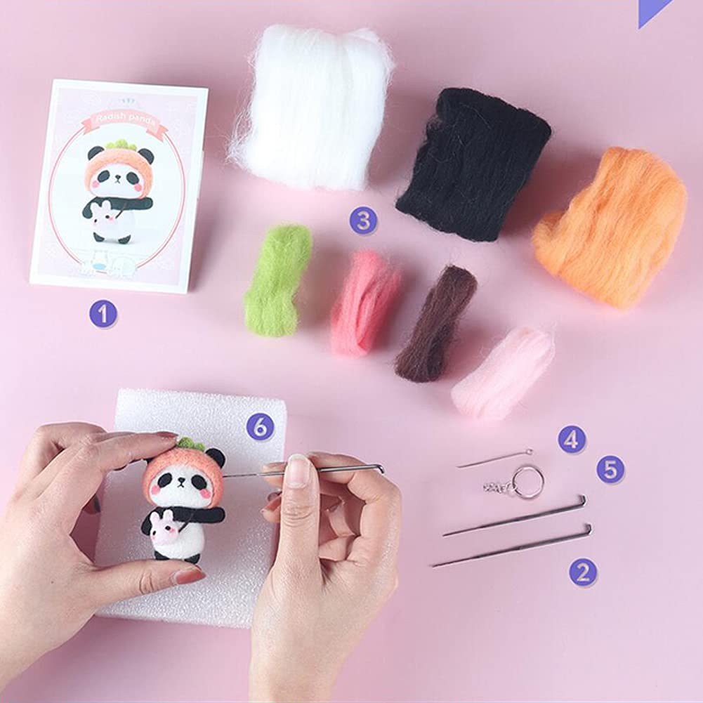 Amazon.co.jp: 羊毛フェルトキット 2点セット かわいい パンダ 初心者