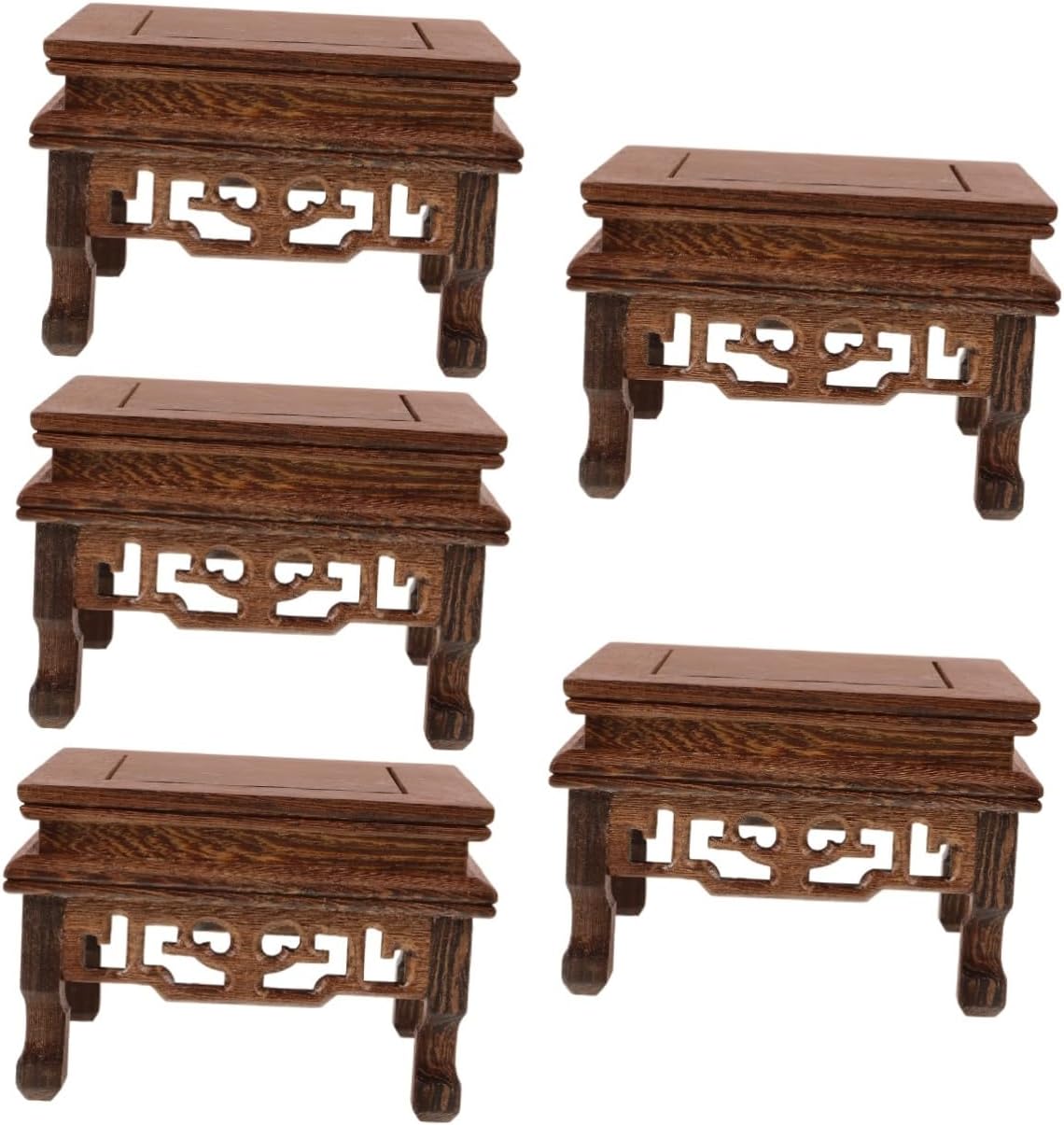 POPETPOP 5pcs Wooden Plant Stand for Indoor Use Elegant Chicken Wing Riser for Flower Pots Display and Home Decor and Space-saving Plant Holder