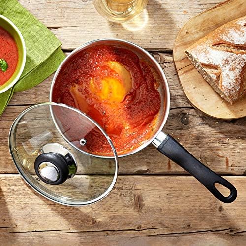 Judge Vista JJA1A Stainless Steel Set of Pans, 3-Piece Set, 16cm, 18cm & 20cm Saucepans, Classic Curved Shape, Vented Glass Lids, Induction Ready, Oven Safe, 25 Year