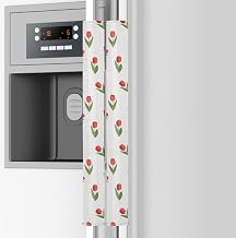 Emelivor Spring Flower White Refrigerator Door Handle Cover Set of 2 - Kitchen Appliance Washable Handles Keep Off Fingerprints Food Stains for Ovens Dishwashers
