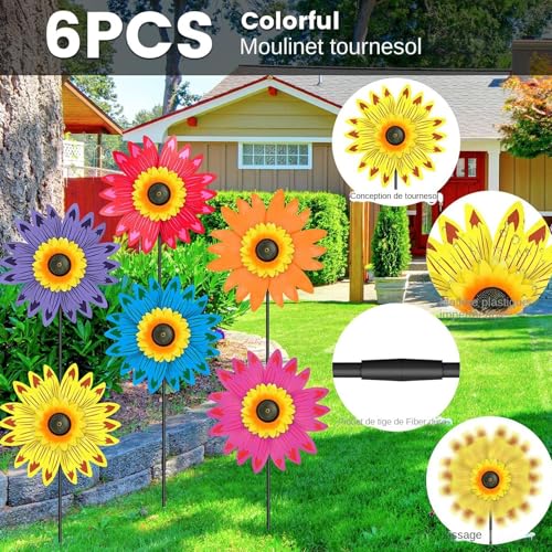 Girouette de jardin抗风 rust proof moulin à vent extérieur durable - 8