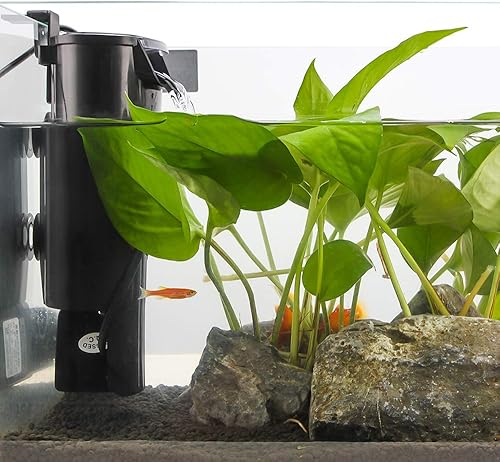 Miniatura 5 de Senzeal Filtro de tortuga para acuario, silencioso, bomba de filtro de bajo nivel de agua, 5 W, 400 LH, filtro interno para tanque de peces