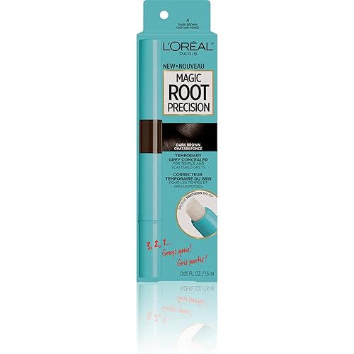 L’Oréal Paris Magic Root Precision Temporary Gray Hair Color Concealer Brush, 4 Dark Brown, 0.05 fl; oz.