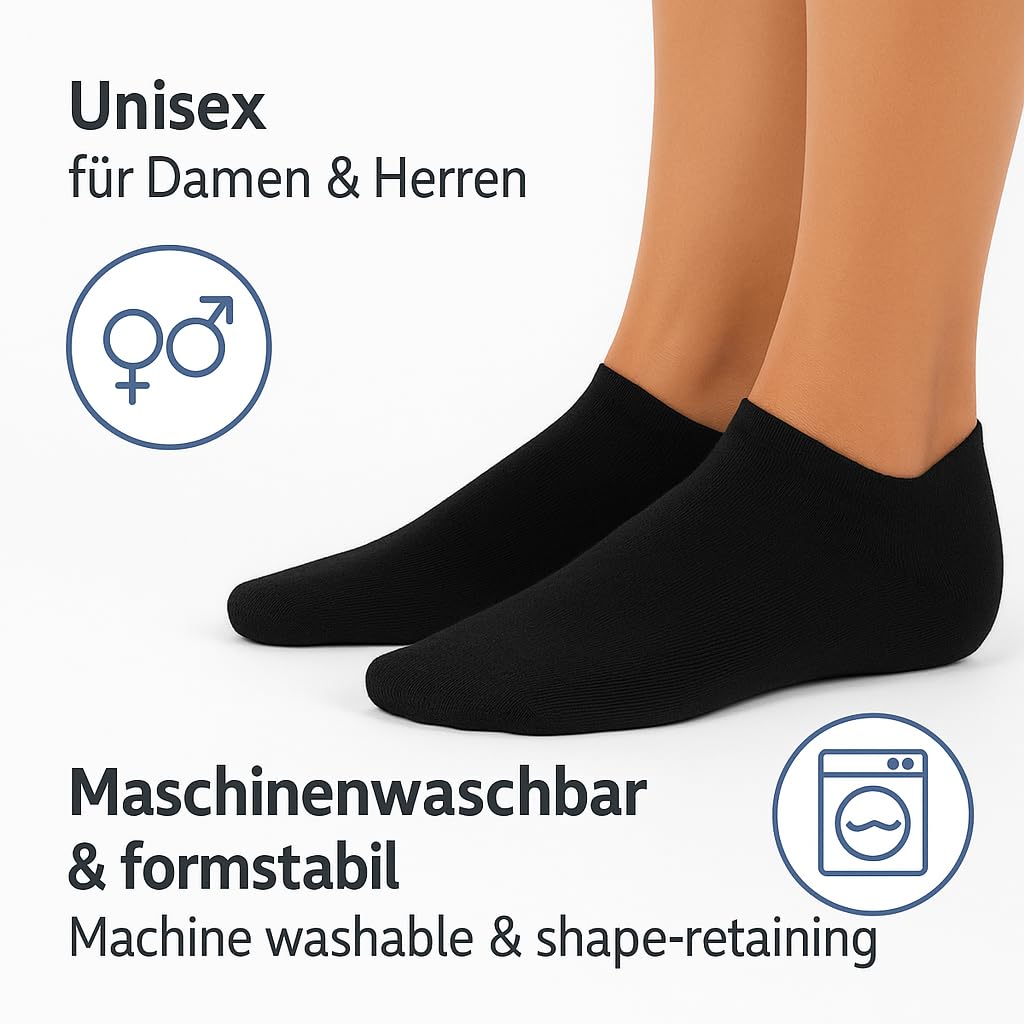 Betz 10|20|30 Paar Sneaker Socken Damen und Herren - Füßlinge – Kurze Socken - Baumwolle mit Komfortbund ohne drückende Naht – Classic – Größen 35 – 46 Farben Schwarz Weiß Grau