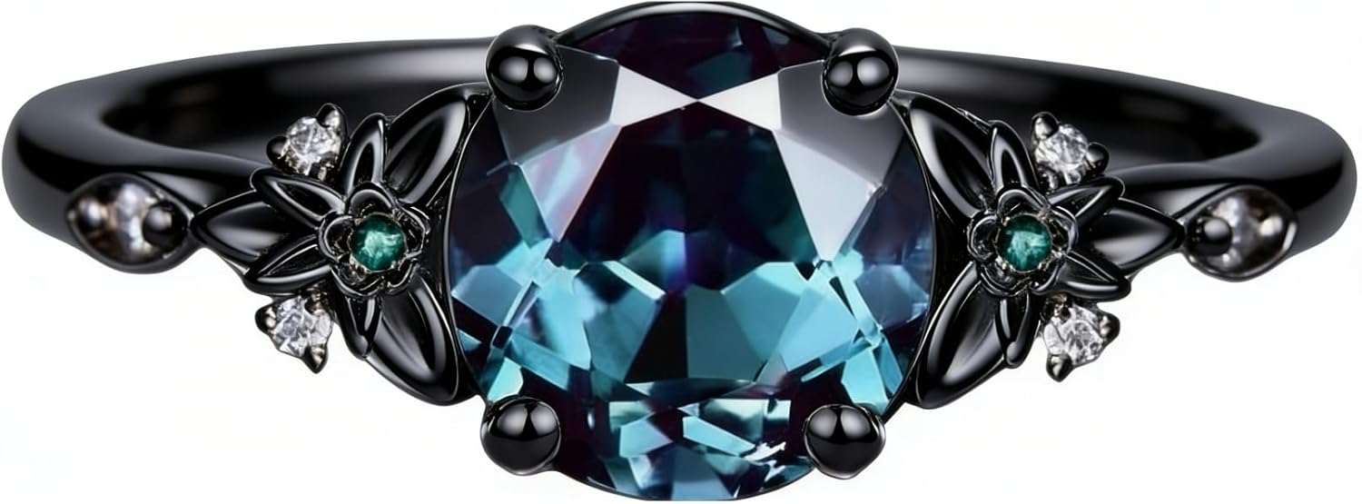 10K/14K/18K Gold Alexandrite Ring for Women Oval Kite Round Pear Hexagon Shape Alexandrite Engagement Anniversary Jewelry