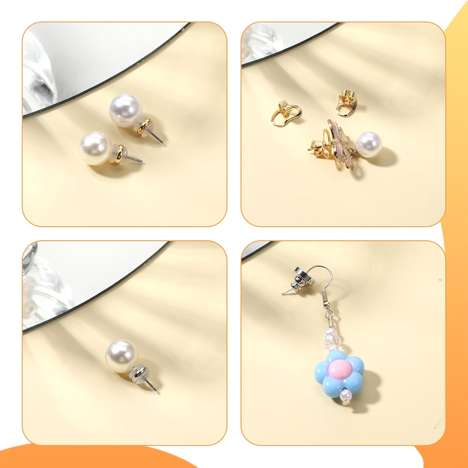 12 Pcs Earring Backs for Droopy Ears Adjustable Heavy Earrings Lifters Replacements Ear Supports Earlobe Large Earring Backings Tight Lifter Backers for Women Studs Earrings - Image 5