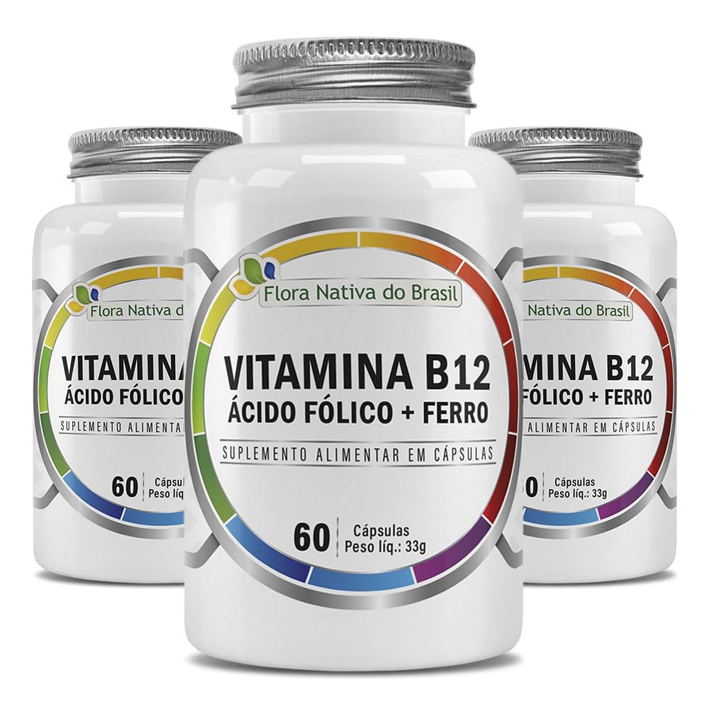 para que ser o Ácido folínico e seus efeitos colaterais-radardasaude 5 Vitamina B12 + Ácido Fólico + Ferro Kit 3x 60 Cápsulas Cada - Flora Nativa