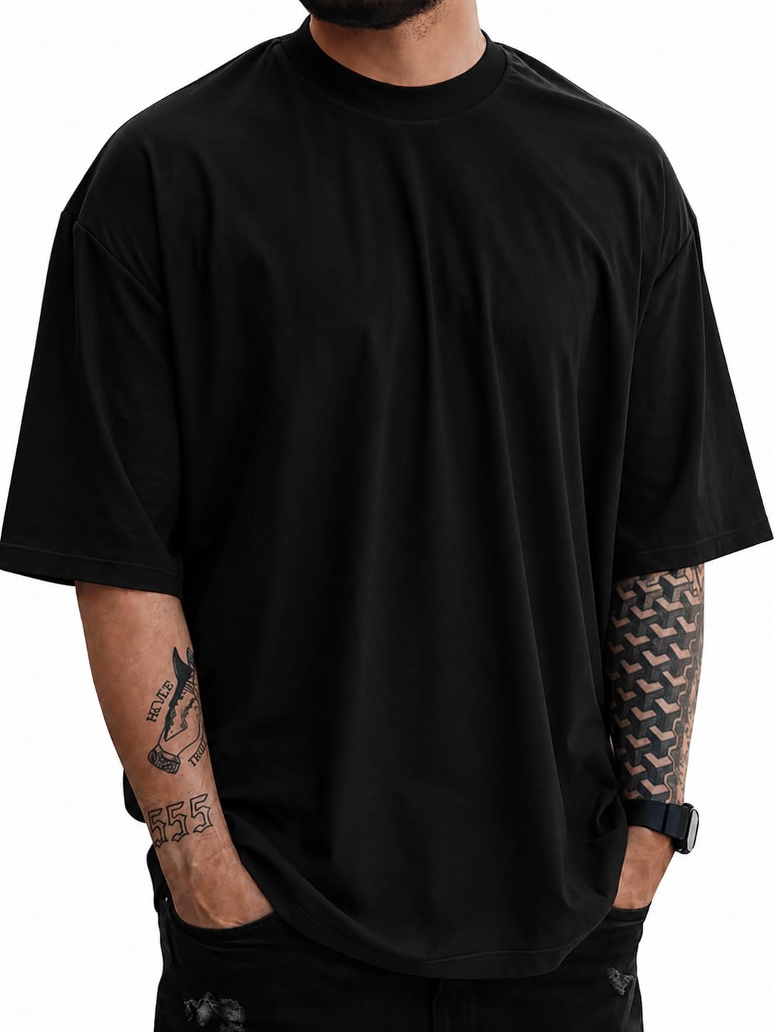NEXIFY Wear Unisex Oversized T-Shirt | 100% Cotton Drop Shoulder Dye Washed T-Shirt | Streetwear Loose Fit Round Neck Half Sleeve Casual Tee | Pack of 1-picture-30