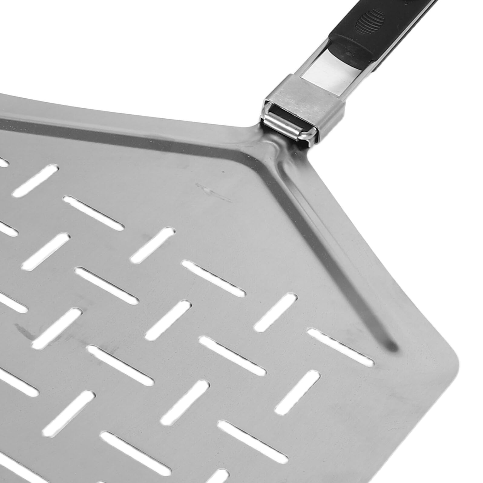 Faltbarer Pizzaschieber 33cm Rechteckig aus Edelstahl mit Ergonomischem Rutschfestem Griff für Outdoor Pizzaofen und Hausgemachte Pizza oder Kuchen