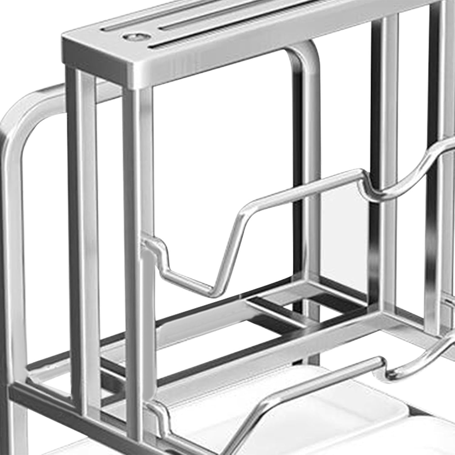 Cutting Boards, Knife Organizer, Pot/Pan Lid Holder, Countertop Storage Rack, Kitchen Utensil Holder for Countertop Cabinets, 2 Layer