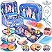 Tacobear Frozen Tee Set Kinder Teeservice mit Dessert Spielzeug Tragekoffer Eiskönigin Tin Teekanne Party Set Kindergeschirr Spielküche Rollenspiele Geschenk für Kinder Mädchen 3 4 5 6 7Jahren