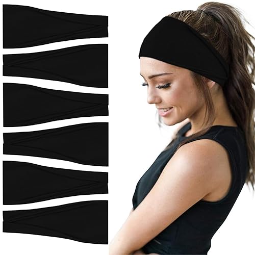 Vista 47 de Fashion Headbands For Women Wide Headband Yoga Workout Head Bands Hair Accessories Band 6 Pack