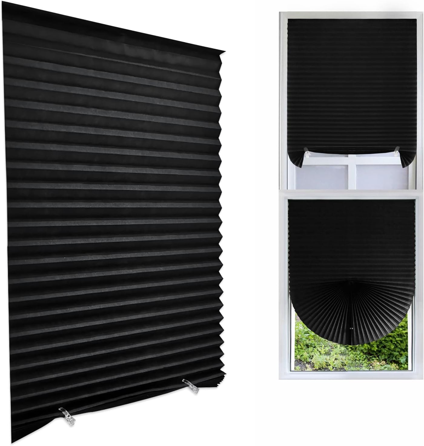 Temporary Pleated Blinds for Windows,Selfadhesive Nonwoven Blinds No