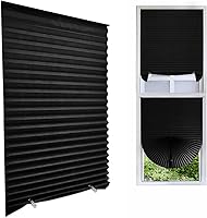 JulongTrade Cordless Blackout Pleated Fabric Shades - Temporary Light Filtering Window Blinds, Easy Cut-to-Fit No-Drill Install 59x24 Inch