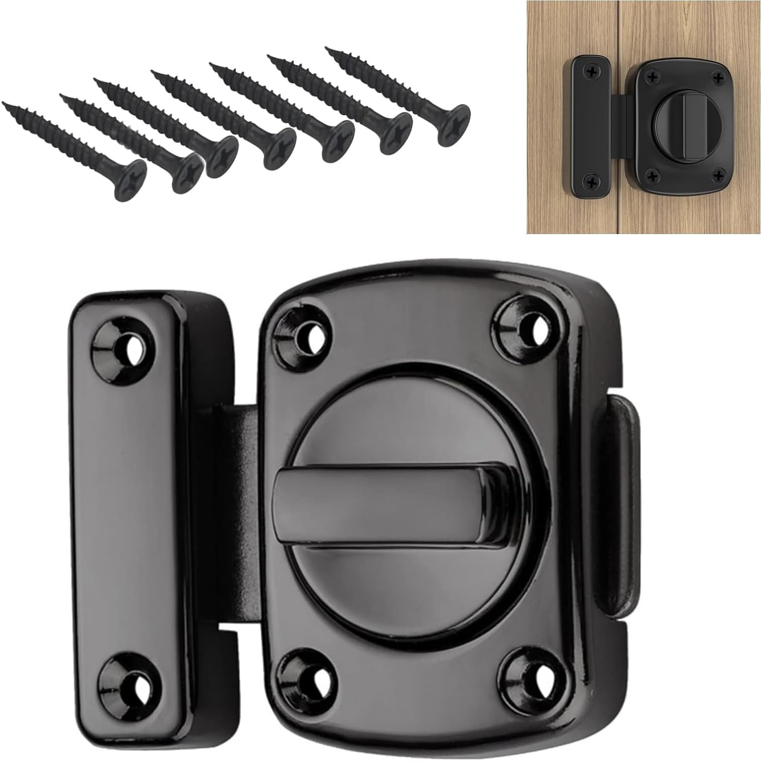 Amazon.co.jp: YFFSFDCドアロック ネジ付き内鍵回転式 ドア 鍵 補助鍵