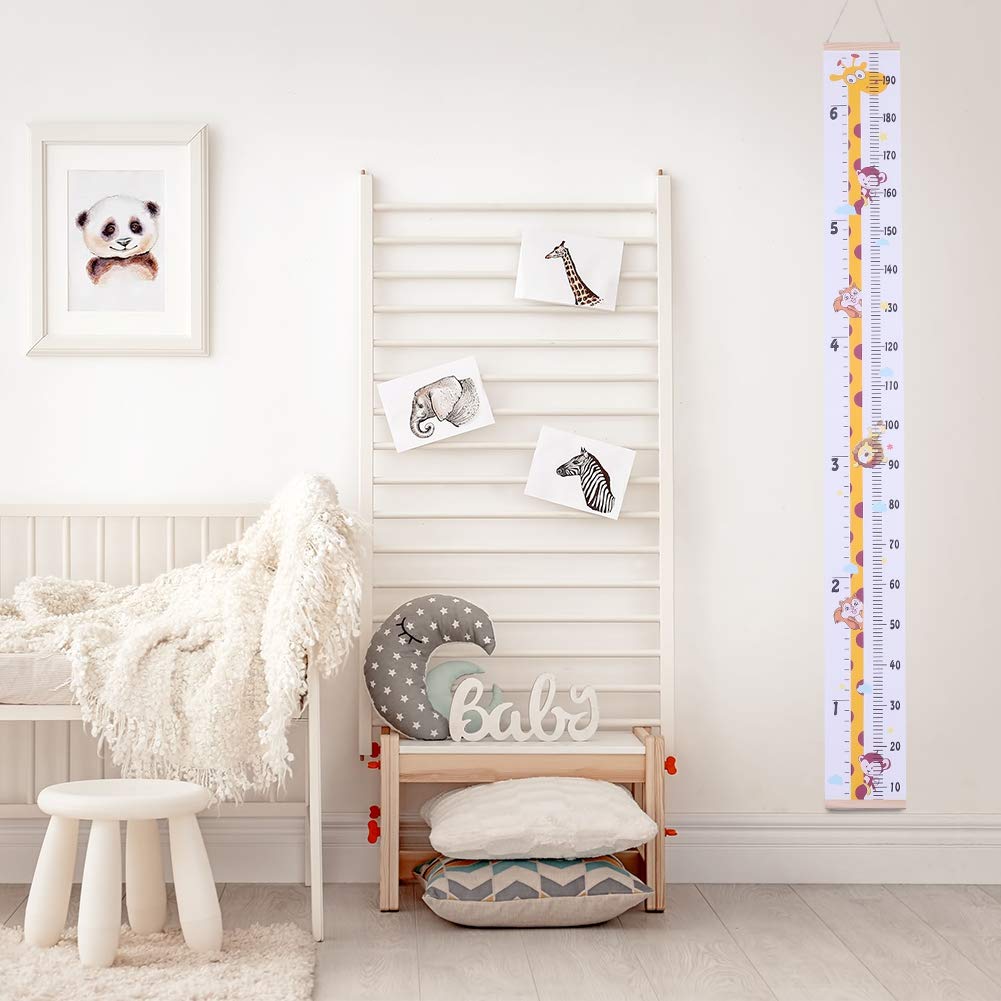 Fanshiontide Metro Bambini Parete, Misuratore Altezza Grafica Crescita Appendere Parete, Tavola Crescita Righello Bambini, 20x200 cm